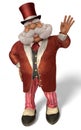 Santa Claus Aristocrat 3D Illustration in Cartoon Stule Isolated On White