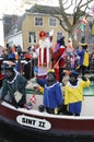 Santa Claus arrives on aboat in Holland.