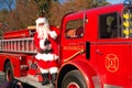 Santa Claus arrives by fifre truck