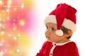 Santa Claus baby girl Royalty Free Stock Photo