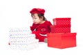 Santa Claus baby girl Royalty Free Stock Photo