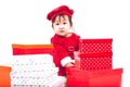 Santa Claus baby girl Royalty Free Stock Photo