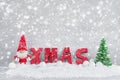 Santa Claus background with Christmas tree and snow. Christmas g