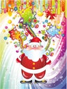 Santa Claus Background with Colorful Fantasy Eleme