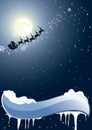 Santa Claus on a background of the full moon Royalty Free Stock Photo
