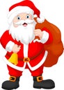 Santa Claus with a bag and bell