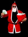 Santa Claus with bag full of money Royalty Free Stock Photo