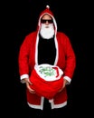 Santa Claus with bag full of money Royalty Free Stock Photo