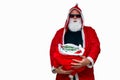 Santa Claus with bag full of money Royalty Free Stock Photo