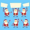 Santa Claus Banner, White Sign Board Blank Empty Royalty Free Stock Photo