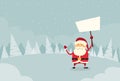 Santa Claus Banner, White Sign Board Blank Empty Royalty Free Stock Photo