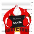 Santa Claus beaten at police department. Christmas fight. Bad Sa