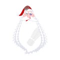 Santa Claus beaten portrait. Christmas fight. Broken glasses and