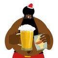 Santa Claus and beer. Christmas beer mug. New Year alcohol Royalty Free Stock Photo