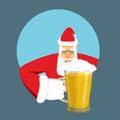 Santa Claus and beer. Christmas beer mug. New Year alcohol Royalty Free Stock Photo