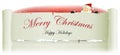 Santa Claus Behind Merry Christmas Parchment Backg