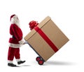 Santa Claus with big Christmas present Royalty Free Stock Photo