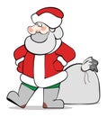 Santa Claus with a big sack of Christmas gifts