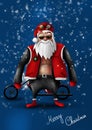 Santa Claus Biker Royalty Free Stock Photo