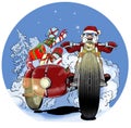 Santa Claus biker Royalty Free Stock Photo