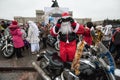Santa Claus biker on a motorcycle Royalty Free Stock Photo