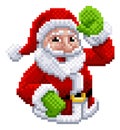 Santa Claus 8 Bit Video Game Pixel Art Style