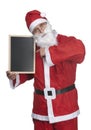 Santa claus and blackboard