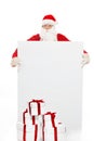 Santa Claus with blank notice board Royalty Free Stock Photo