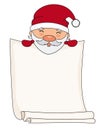 Santa claus with blank sheet for text