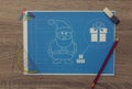 Santa Claus Blueprint Royalty Free Stock Photo