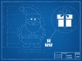 Santa Claus - Blueprint Royalty Free Stock Photo