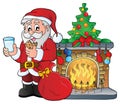 Santa Claus breakfast theme 3 Royalty Free Stock Photo