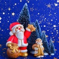 Santa Claus brings gifts and the Bell Tolls Royalty Free Stock Photo