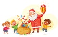 Santa Claus brings gifts to children Royalty Free Stock Photo