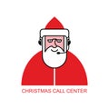 Santa Claus call Center. Santa responds to phone calls. Customer