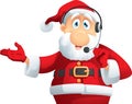 Santa Claus Call Center Vector Cartoon