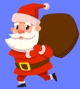 Santa Claus carrying bag of gifts Royalty Free Stock Photo