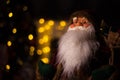 Santa Claus carrying big bag full of gifts, home near Christmas Tree Royalty Free Stock Photo