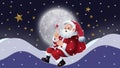 Santa Claus carrying big bag, Portrait of Santa Claus, sack full of presents, Merry Christmas Royalty Free Stock Photo