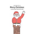 Santa Claus caught in the chimney illustration vector on white b