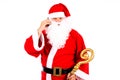 Santa Claus with a cellphone