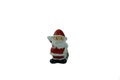 Santa claus ceramic doll isolated on white background Royalty Free Stock Photo