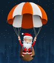 Santa claus character in Para suit vector background design. Cute christmas character santa claus. Royalty Free Stock Photo