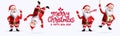 Santa claus characters vector set. Santa claus in 3d realistic character in funny, happy and jolly pose and gestures.