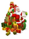 Santa Claus Checking Christmas Gift List Cartoon Royalty Free Stock Photo