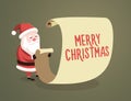 Santa Claus checking list with the Merry Christmas message. Vector illustration