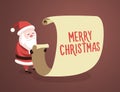 Santa Claus checking list with the Merry Christmas message. Vector illustration