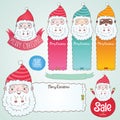 Santa Claus and Christmas banner set illustration Royalty Free Stock Photo