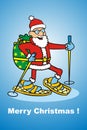 Christmas card, Santa Claus with gifts, eps. Royalty Free Stock Photo