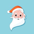 Santa Claus Christmas cartoon character. Grandfather face icon, Cute Christmas mascot, Vintage Santa head. Cartoon